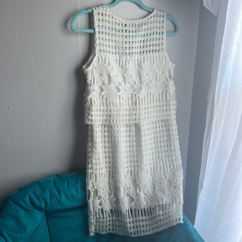 White lace layered dress